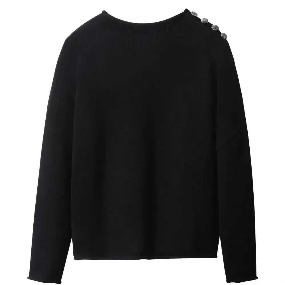 Свитер с застежками на плече