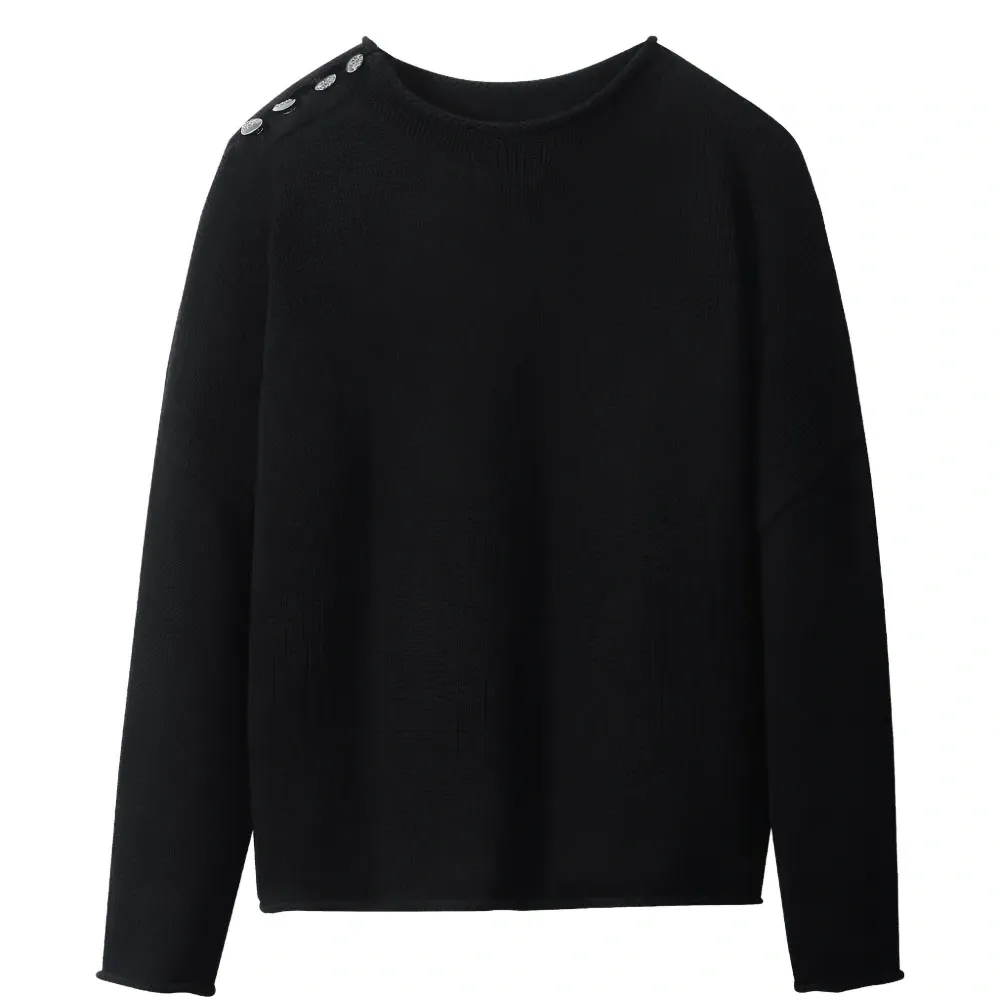 Свитер с застежками на плече