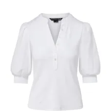 Топ Coralee с V-образным вырезом и рукавами-баллонами