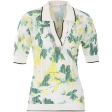 Футболка из сетчатого материала с принтом и V-образным вырезом Футболка из сетчатого материала с принтом и V-образным вырезом