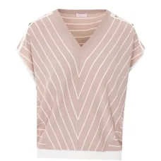 Футболка с полосатыми деталями Футболка с полосатыми деталями