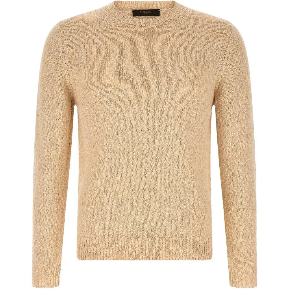 Двухцветный свитер с круглым вырезом