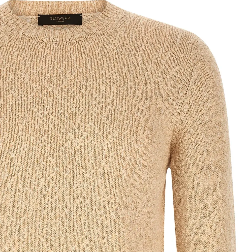 Двухцветный свитер с круглым вырезом