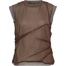 Блузка с нашивкой-логотипом и эффектом многослойности Блузка с нашивкой-логотипом и эффектом многослойности