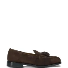 Кожаные туфли без каблука с кисточками