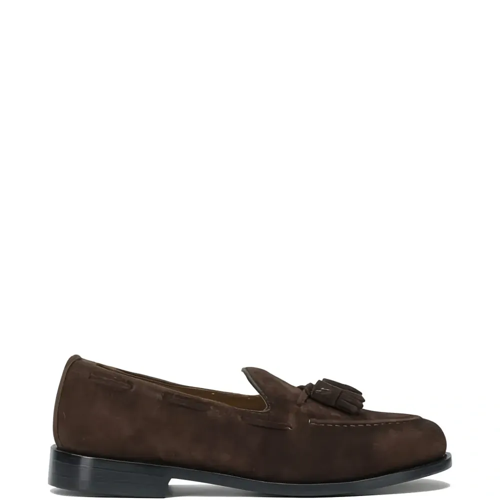 Кожаные туфли без каблука с кисточками