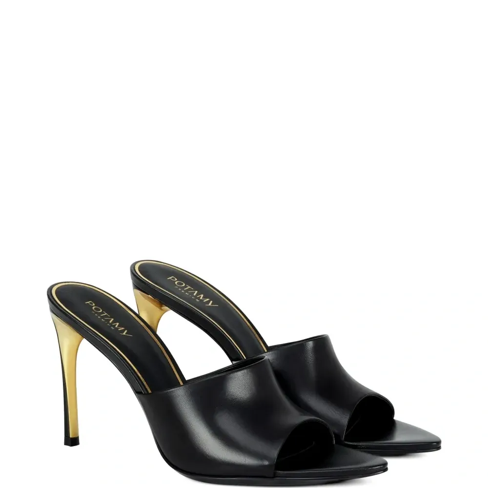 Остроконечные кожаные мюли