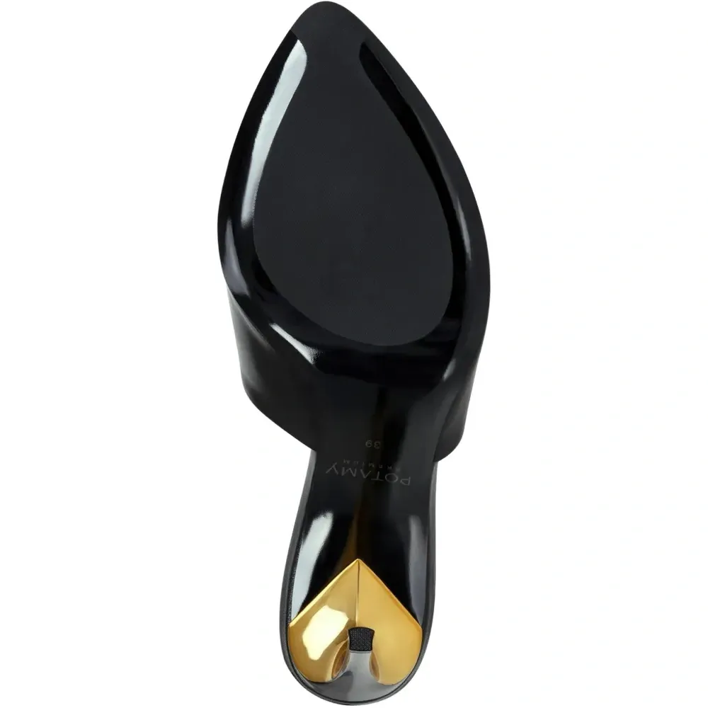 Остроконечные кожаные мюли