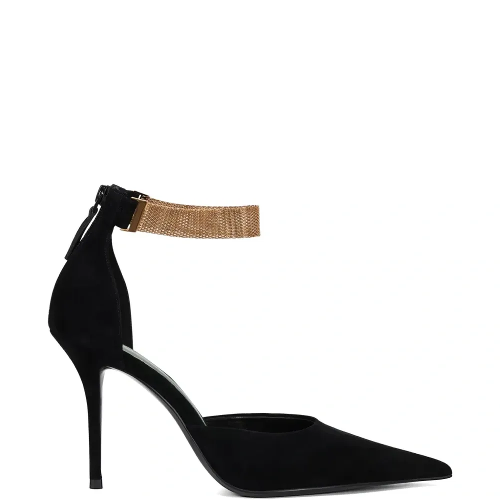 Замшевые туфли-лодочки с ремешком на щиколотке Замшевые туфли-лодочки с ремешком на щиколотке