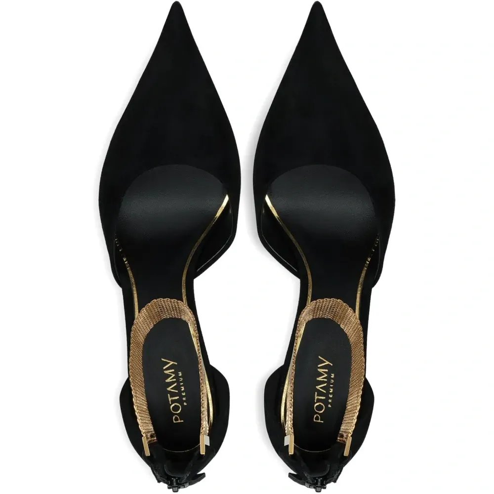 Замшевые туфли-лодочки с ремешком на щиколотке Замшевые туфли-лодочки с ремешком на щиколотке