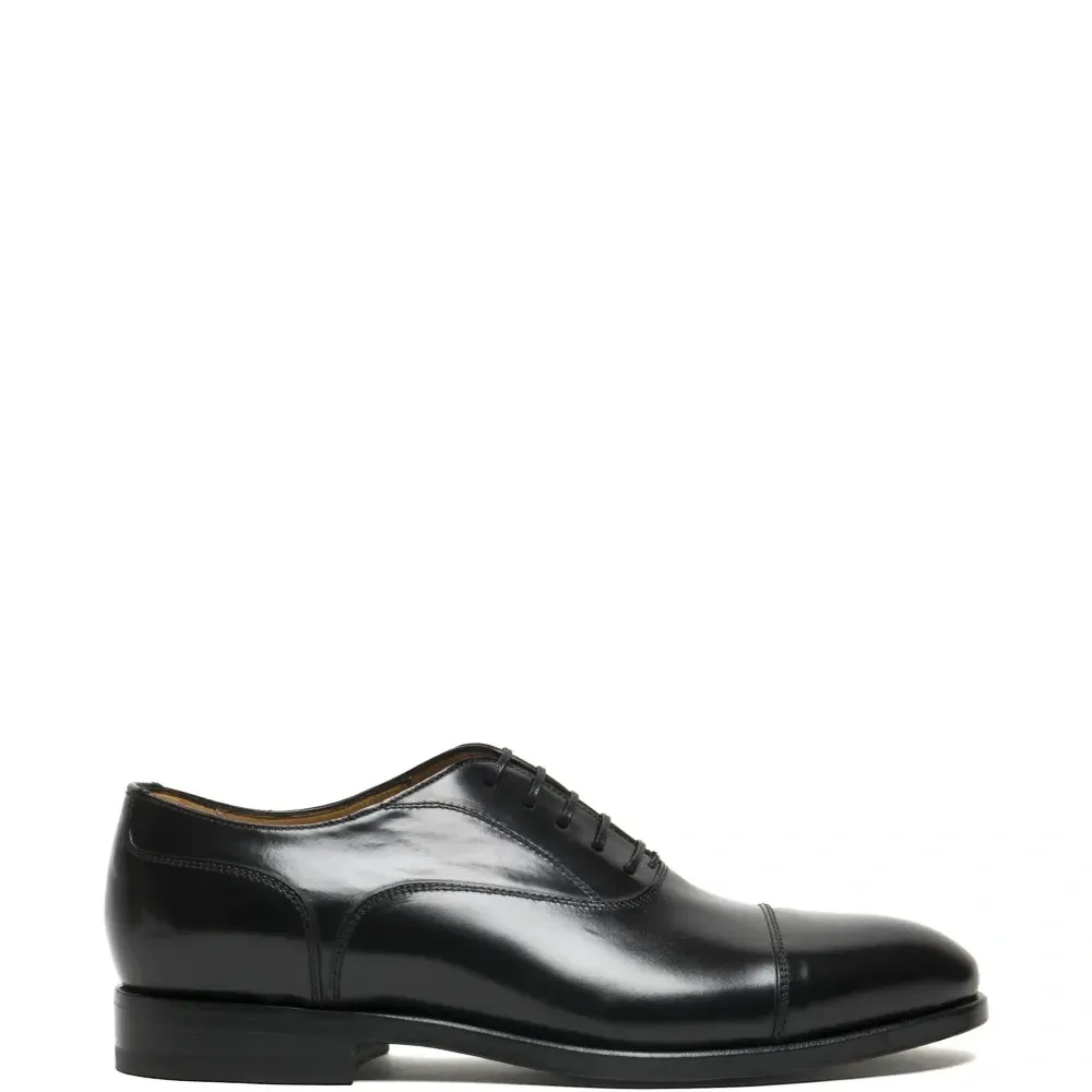 Оксфорды без каблука с прострочкой на мысе