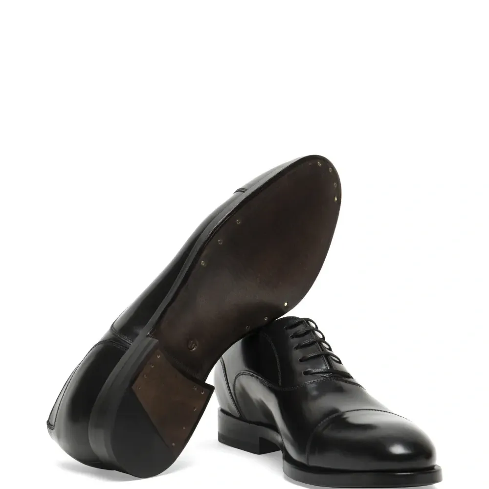 Оксфорды без каблука с прострочкой на мысе