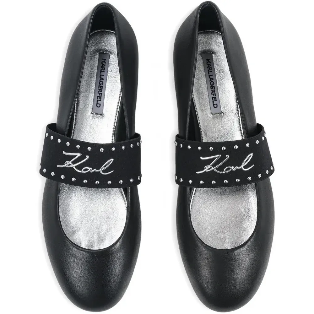 Балетки с ремешками и заклёпками