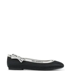 Балетки с логотипом и лентами