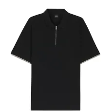 Рубашка поло в рубчик на молнии Рубашка поло в рубчик на молнии