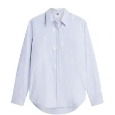 Рубашка с вышивкой и полосатым узором