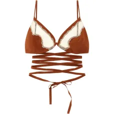 Шелковый бюстгальтер с кружевными вставками