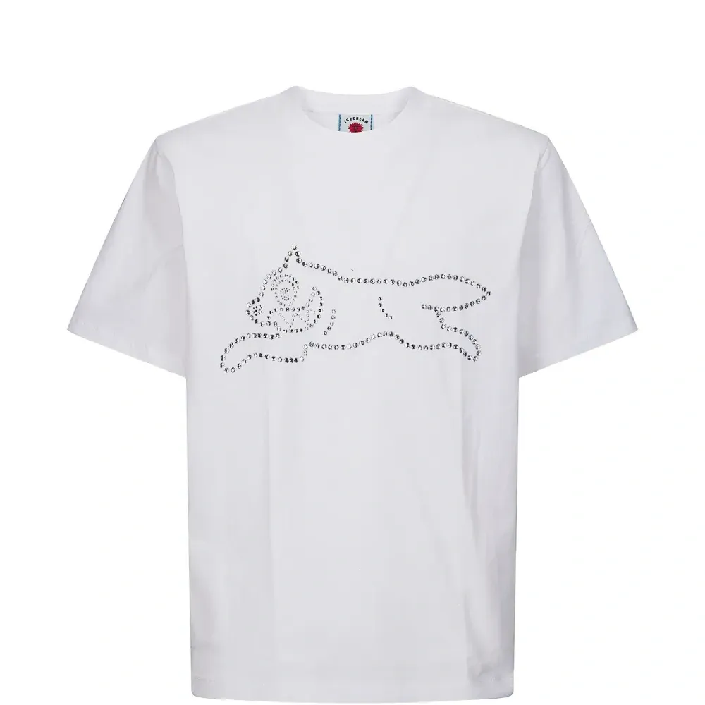 Футболка с бегущей собакой с блёстками