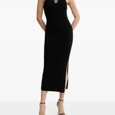 Декорированное трикотажное макси-платье