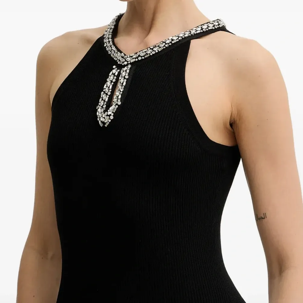 Декорированное трикотажное макси-платье