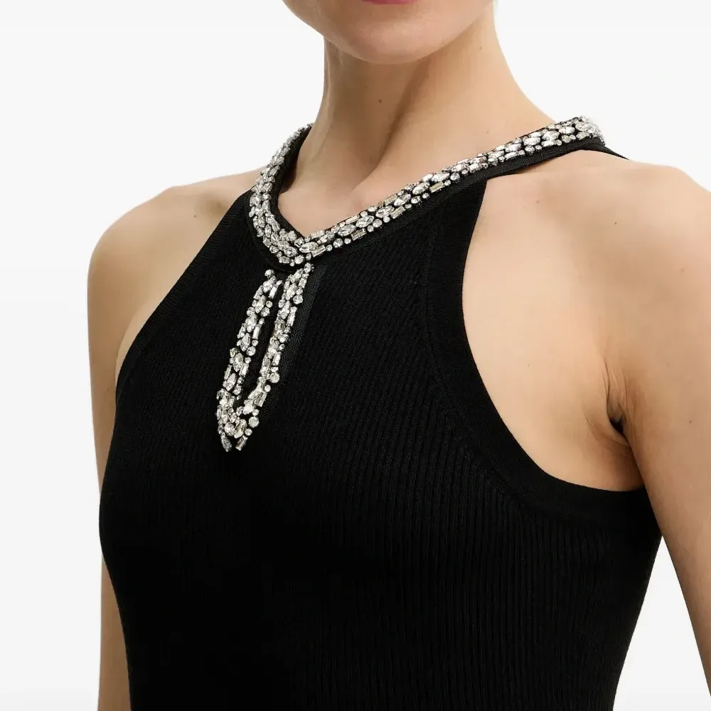 Декорированное трикотажное макси-платье