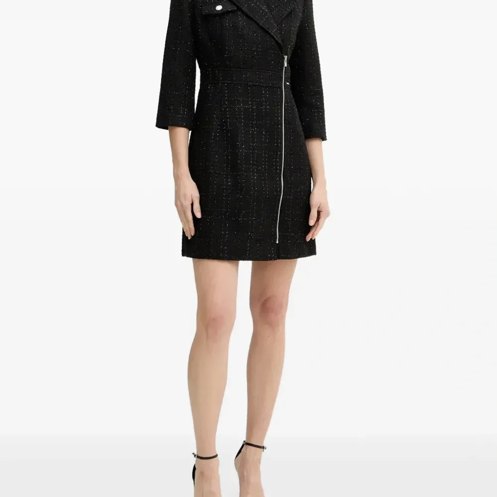 Мини-платье с воротником на молнии