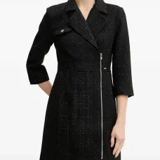 Мини-платье с воротником на молнии