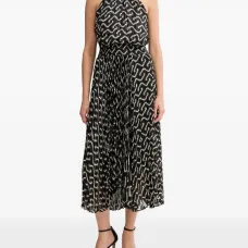 Платье-миди с принтом и плиссировкой Платье-миди с принтом и плиссировкой