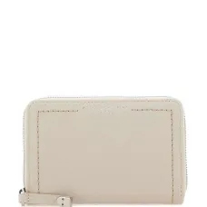 Кошелек из зернистой кожи с пузырьковой молнией