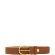 Ремень с заклёпками и круглой пряжкой