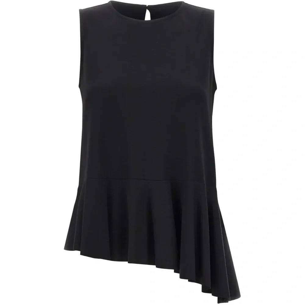 Блузка без рукавов с оборчатым подолом