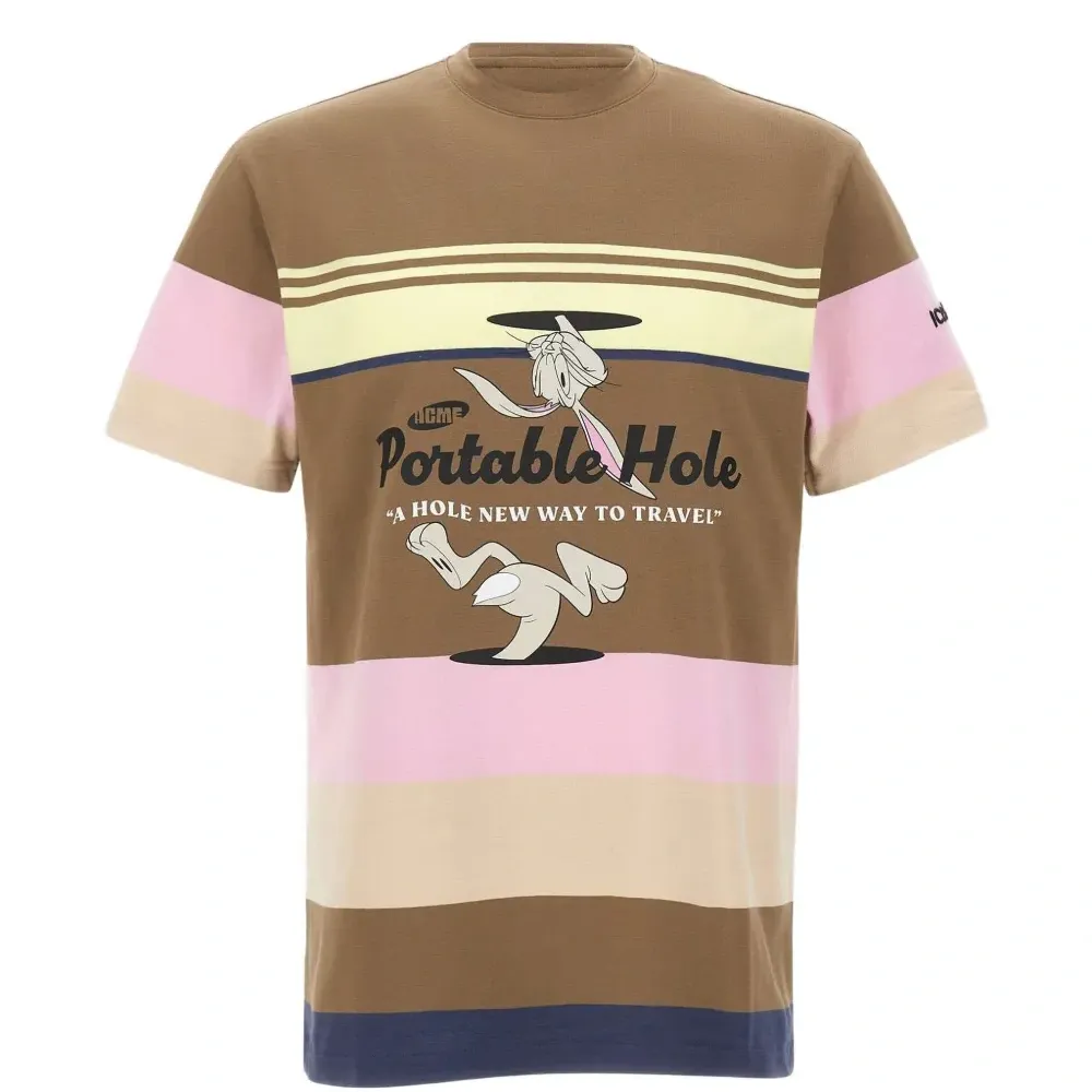 Футболка в полоску с принтом в виде мультяшных персонажей Футболка в полоску с принтом в виде мультяшных персонажей