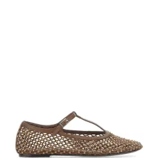 Туфли на ремешке в стиле T-strap, украшенные стразами