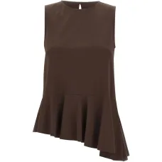 Блузка без рукавов с оборкой по подолу Блузка без рукавов с оборкой по подолу
