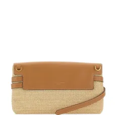 Соломенный клатч Belty с кожаным узлом