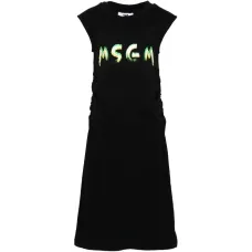 Платье с логотипом и драпировкой