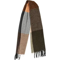 Шарф с принтом и бахромой