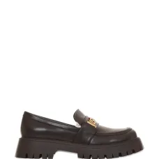 Лоферы на массивной подошве с металлическим логотипом