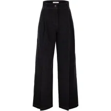 Джинсы свободного кроя с пятью карманами