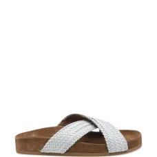 Плетёные сандалии с круглым носком