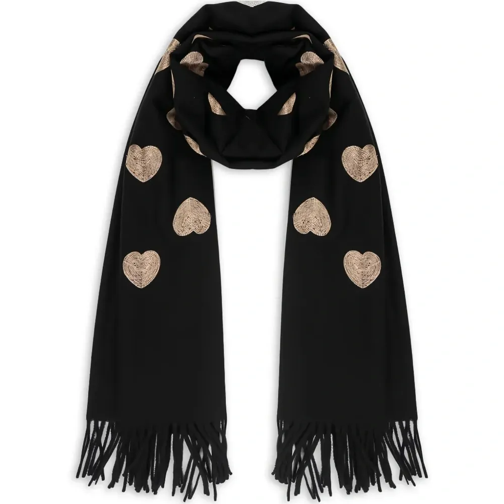 Шарф с принтом в виде сердца